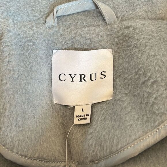 Cyrus slate blue button front coat Size L New - Picture 8 of 11